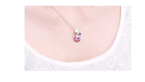 NLFA178 Charm The Stars and Moon Pendant Necklace