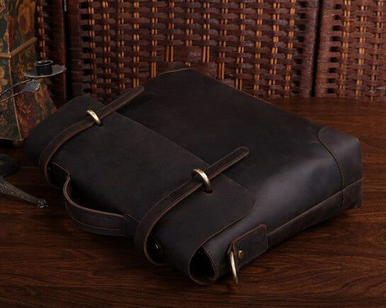 Fashionable Quintessential Solid Brown Briefcase Messenger