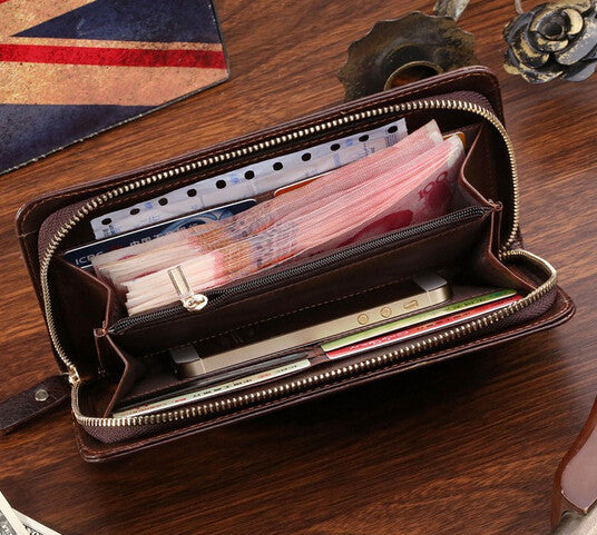 Charm Solid Brown Men Key Case Wallet