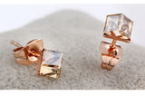 ERFA125 Fashion Charm Water Cube Stud Earrings