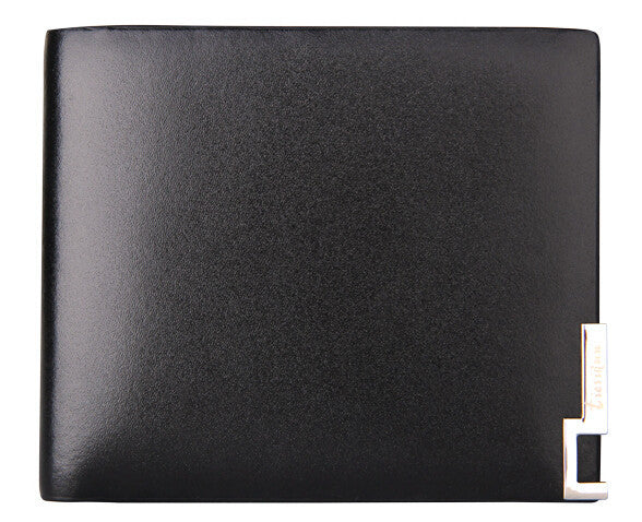 Charm Two Sizes Solid Black Men Wallet