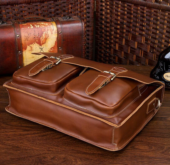 Vintage Solid Roomy Briefcase