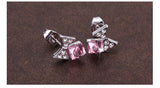 ERFA242 Trendy Charm Butterfly Water Cube Stud Earrings
