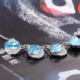 NLFA052 Fancy Blue Well Link Pendant Necklace