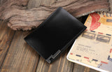 Charm Two Sizes Solid Black Men Wallet