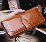 Fashion Solid Long Size Brown Wallet