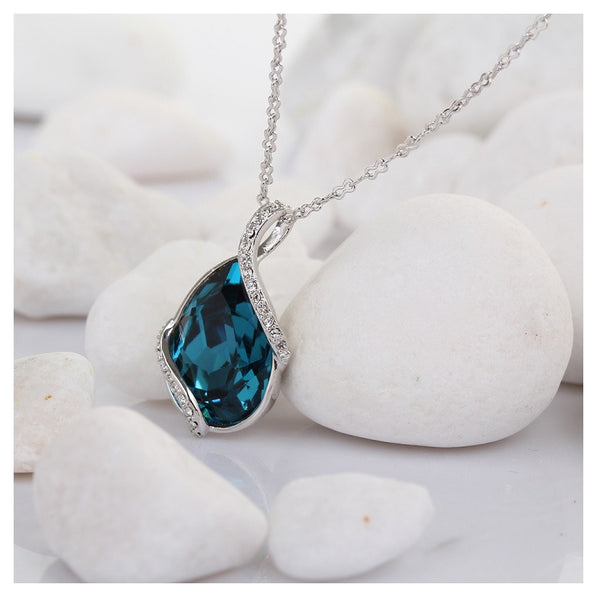 NLFA064 Charm Ocean Heart Pendant Necklace