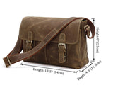 Classic Durable Solid Brown Messenger Briefcase