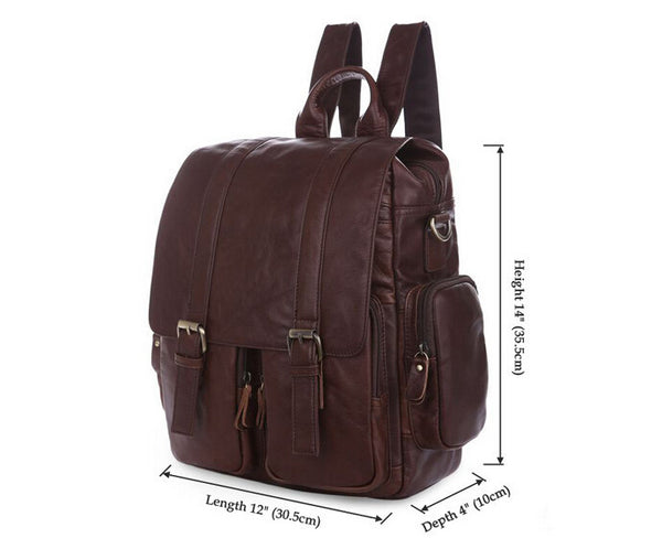 Charm Solid Coffee Color Backpack