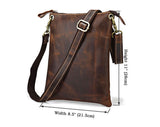 Vintage Solid Brown Crossbody Briefcase Messenger