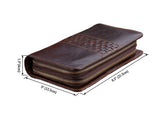 Classic Double Zippered Compartment Solid Coffee Wallet Wristlet