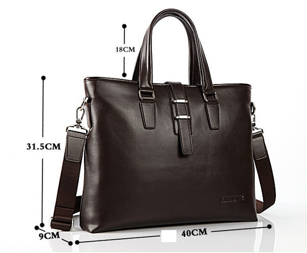 Fashion Solid Roomy Black Briefcase