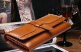Fashion Brown Solid Long Size Wallet