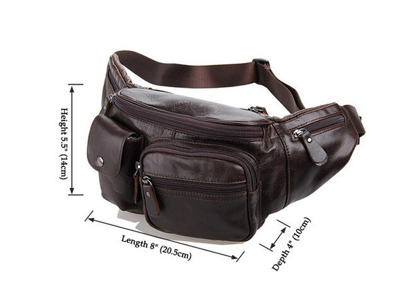 Classic Roomy Solid Coffee Waist Bag