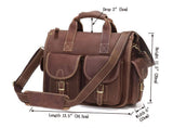 Vintage Roomy Cowboy Solid Brown Briefcase Messenger