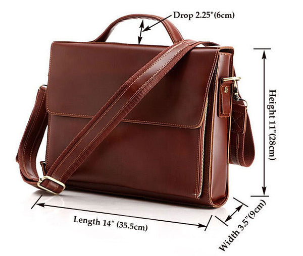 Fashion Office Boy Solid Brown Briefcase Messenger