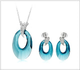 NLFA009 Charm Blue Full Moon Pendant Necklace