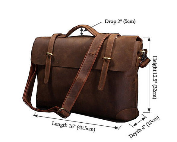 Fashionable Quintessential Solid Brown Briefcase Messenger