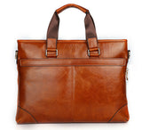 Vintage Solid Brown Crossbody Briefcase