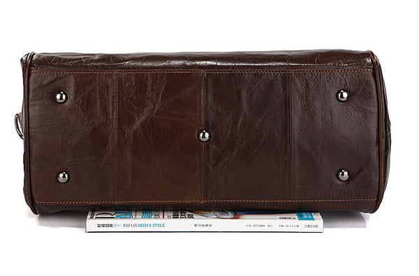 Fashionable Durable Solid Brown Duffle Travel Bag