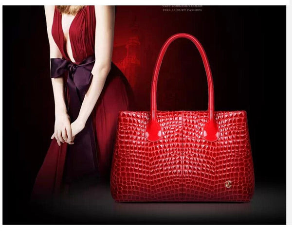 Quintessential Crocodile grain Mesh Tote Bag