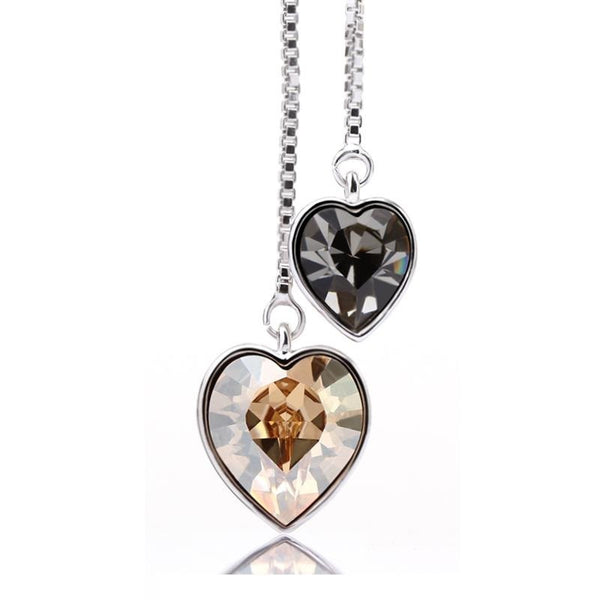 NLFA082 Charm Linked Hearts Pendant Necklace