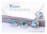 NLFA052 Fancy Blue Well Link Pendant Necklace