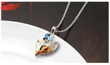 NLFA310 Trendy Lovely Kitty with Heart Pendant Necklace