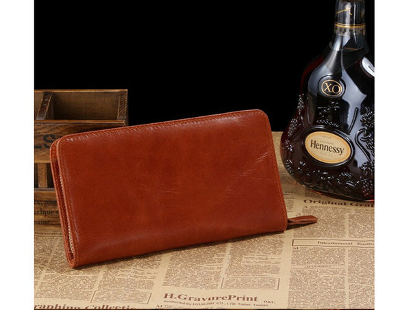 Classic Charm Solid Brown Wallet Wristlet