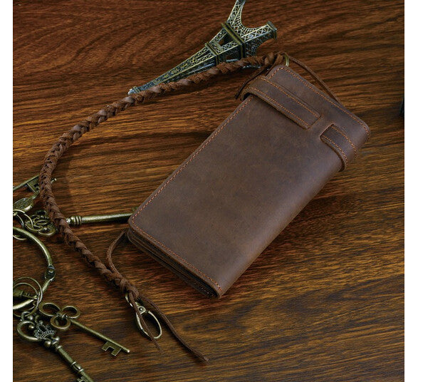 Charm Solid Brown Long Size Wallet