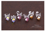 ERFA242 Trendy Charm Butterfly Water Cube Stud Earrings