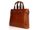 Vintage Solid Brown Crossbody Briefcase