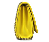 Metallic Chunky Braided Charm Solid Shoulder Bag