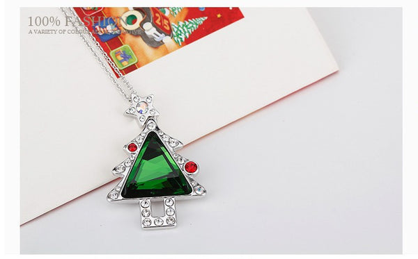 NLFA297 Charm Christmas Tree Pendant Necklace