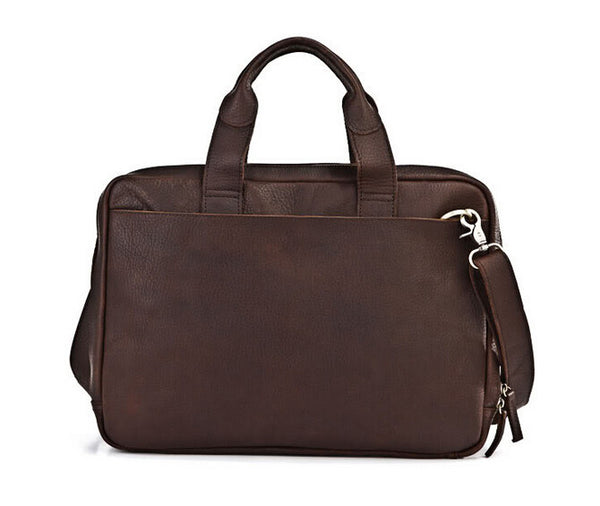 Classic Lawyer Favorite Solid Brown Briefcase Messenger