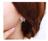ERFA213 Fashion Charm Big Colorful Pinwheel Stud Earrings