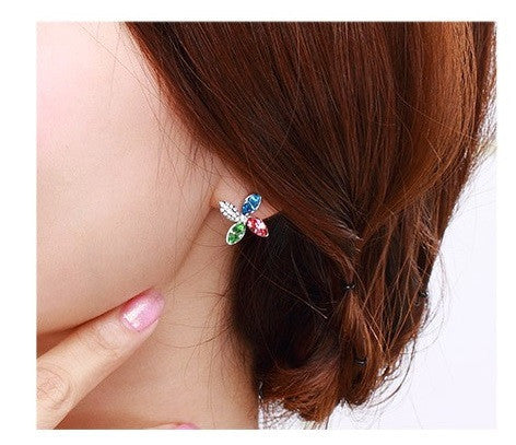 ERFA213 Fashion Charm Big Colorful Pinwheel Stud Earrings