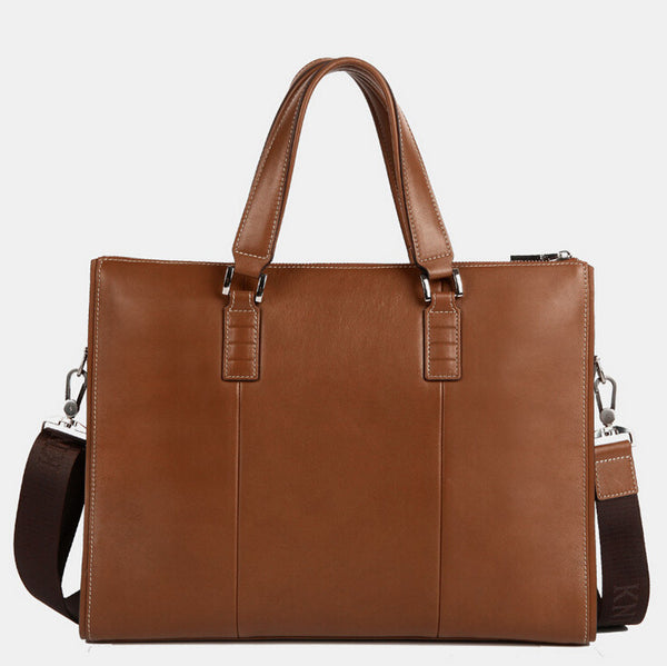 Vintage Solid Office Must-have Brown Briefcase Messenger