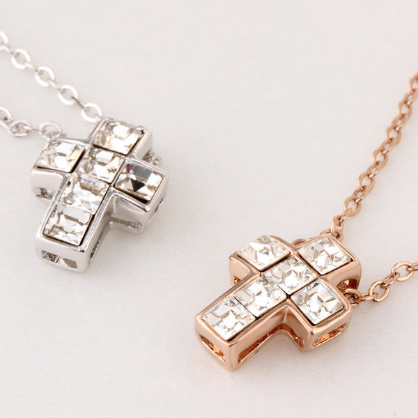 NLFA096 Fashion Snow Cross Pendant Necklace