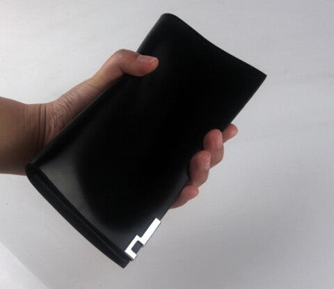 Charm Solid Long Size Black Wallet