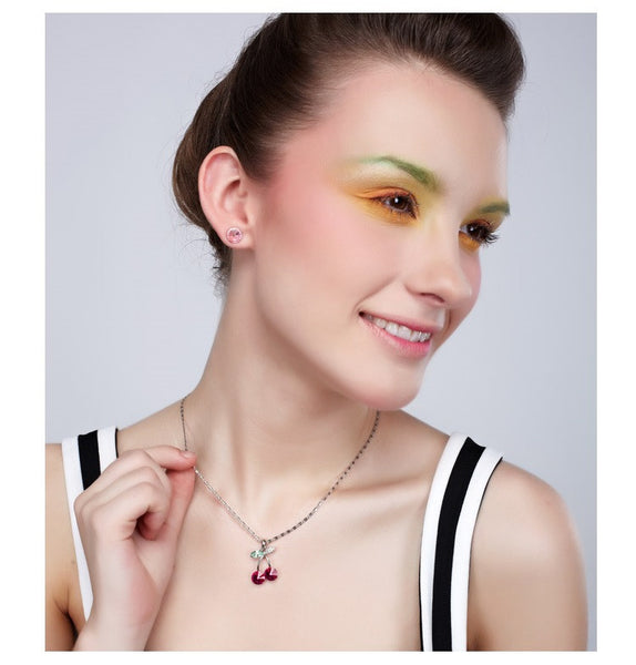 NLFA037 Charm Cherry Pendant Necklace