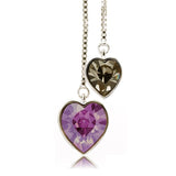 NLFA082 Charm Linked Hearts Pendant Necklace