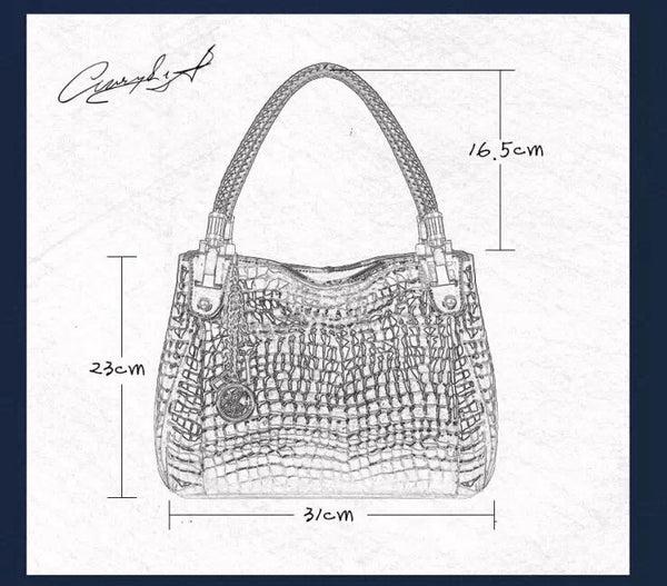 Crocodile Grain European Style Mesh Tote Bag