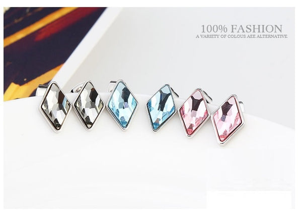 ERFA209 Fashion Charm Rhombus Stud Earrings
