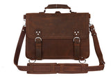 Roomy Durable Solid Brown Briefcase Messenger