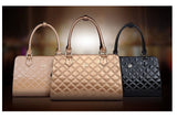 Enamelled Leather Solid Savvy Mesh Tote Bag