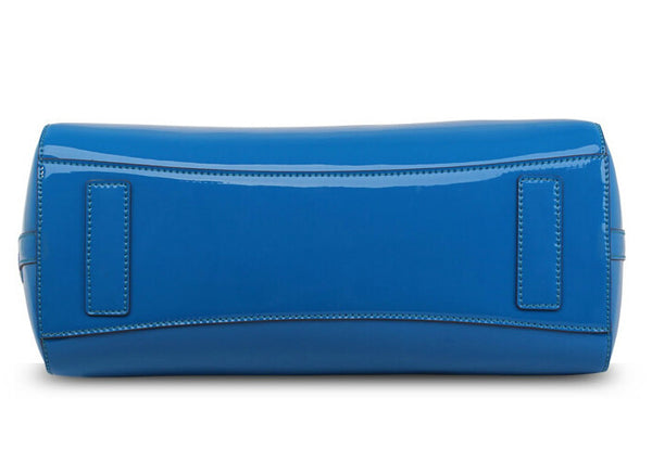Mirror Enamelled Leather Solid Tote Bag