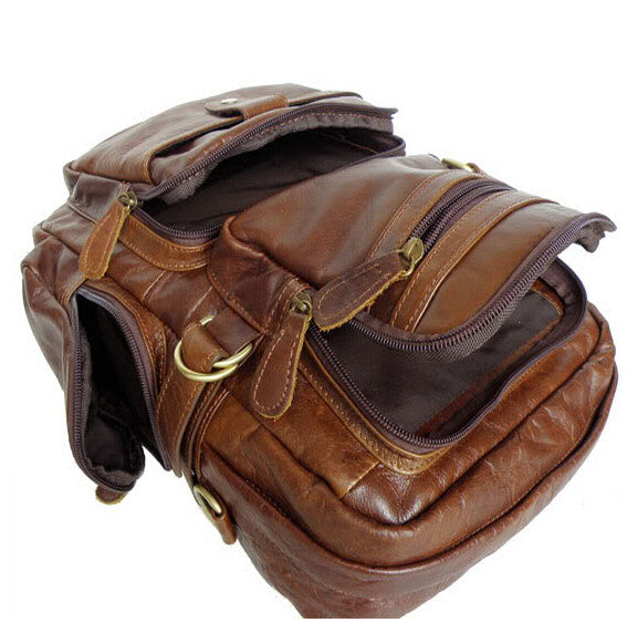 Classic Cowboy Solid Brown Backpack Travel Bag