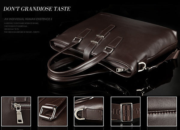 Fashion Solid Roomy Black Briefcase