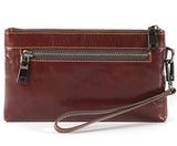 Casual Durable Waxy Leather Wristlet Wallet